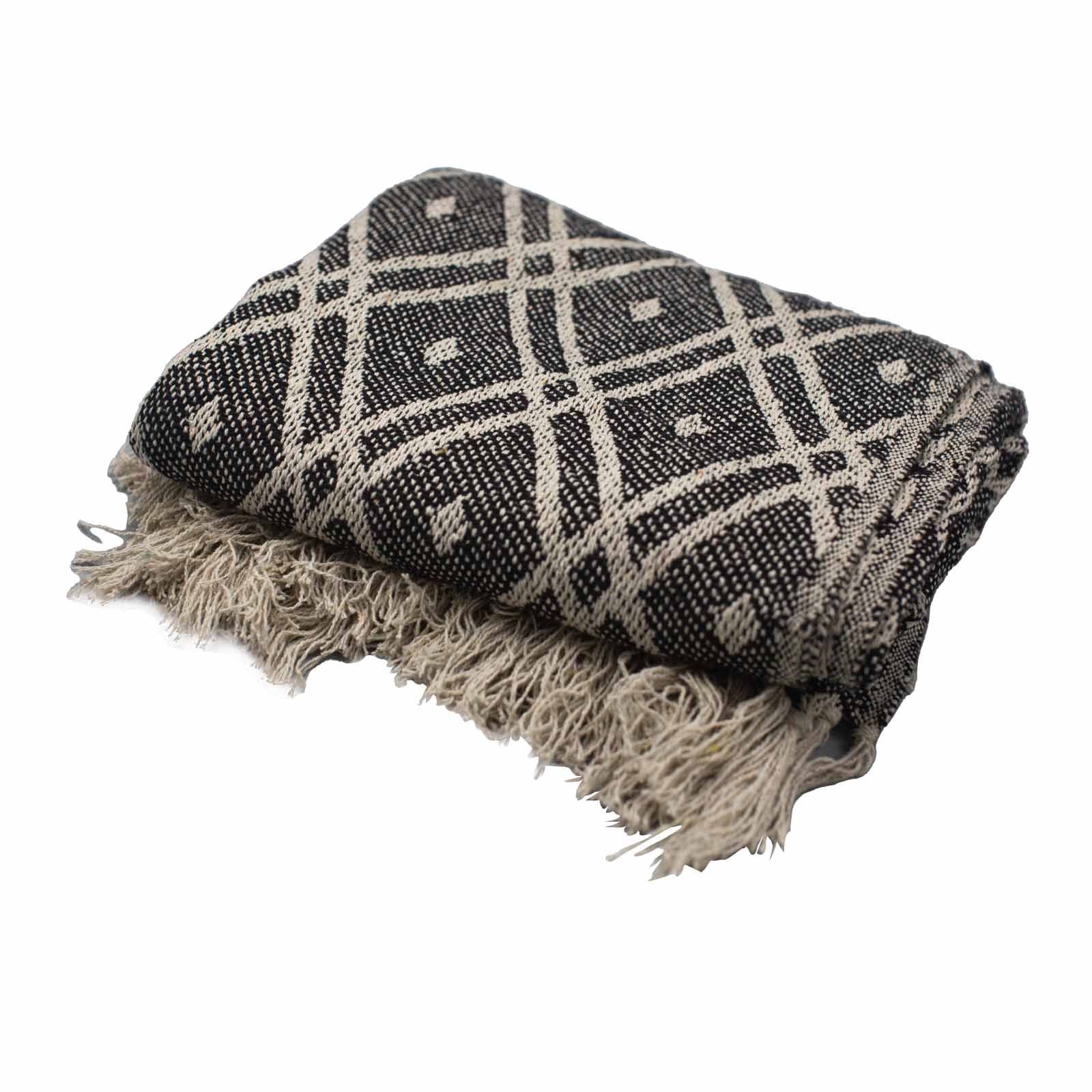 Black & Beige Regency Cotton Throw