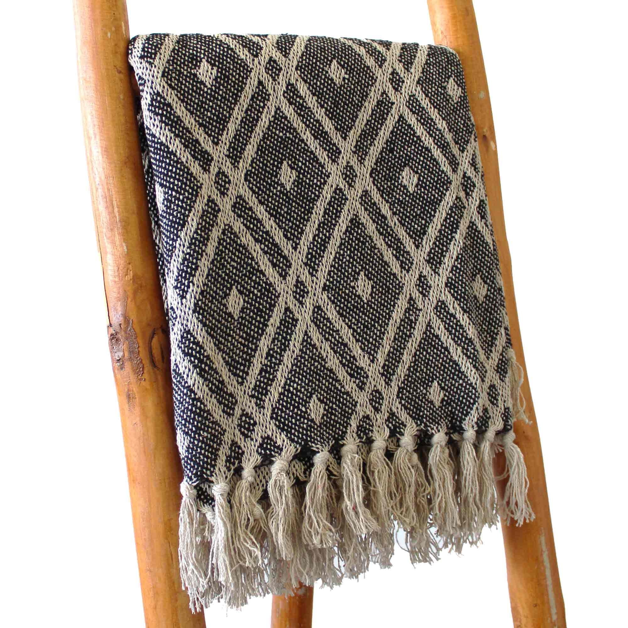 Black & Beige Regency Cotton Throw