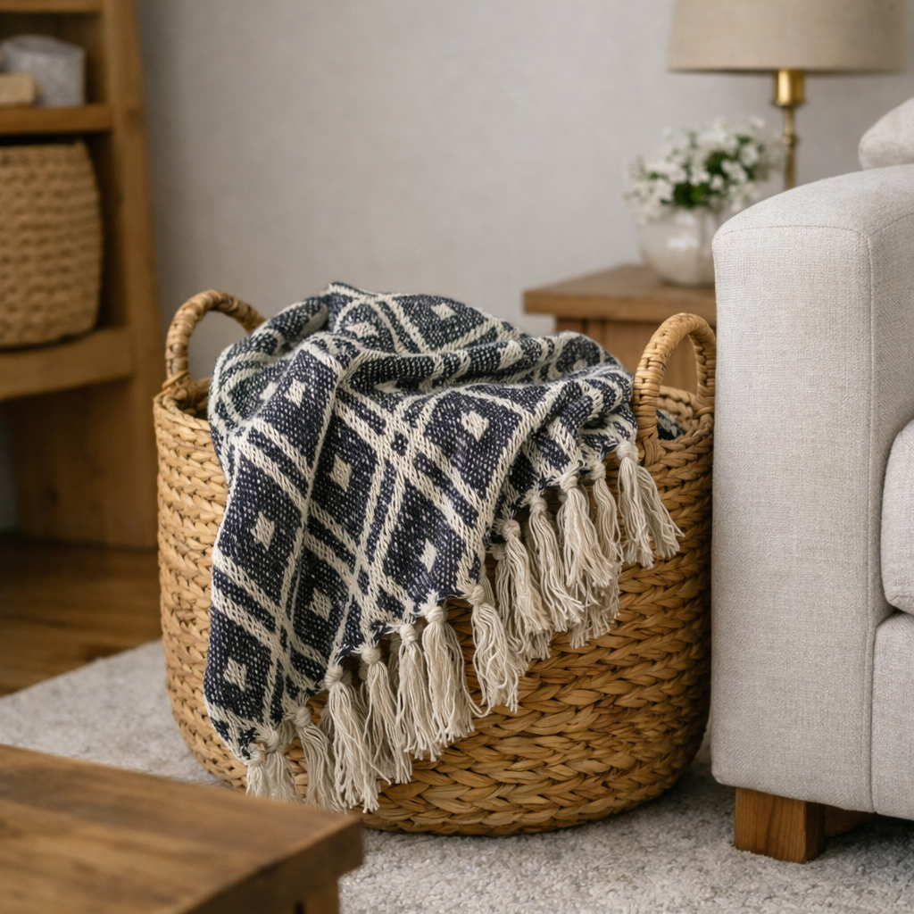 Black & Beige Regency Cotton Throw